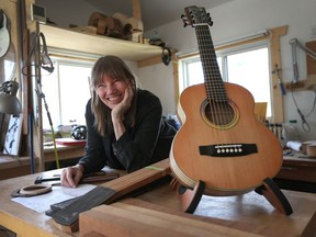 Linda Manzer is a guitar maker who led a group of seven Canadian luthiers in a Canada 150 project to build guitars to honour the Group of Seven.