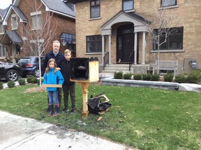 Pictured: Father, Jeremy McLay, with two children: Jack (on right, aged 12) and Sadie (on left, aged 9).