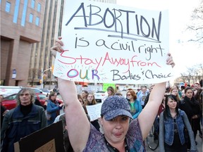 Leanne Parrish, along with hundreds of other pro-choice supporters, met at the Human Rights Monument in Ottawa to call upon the city to do more to protect those going to and working at the Morgentaler abortion clinic.