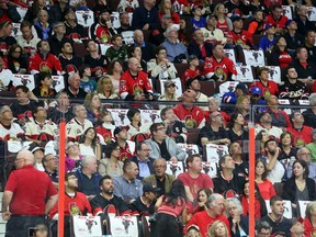 Fans watch the action during Game 1.