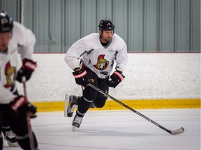 Marc Methot of the Ottawa Senators during practice at Bell Sensplex in Ottawa, April 13, 2017. Photo by Chris Donovan