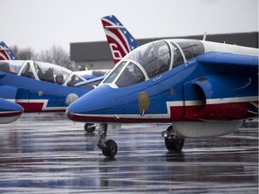 Aircraft of the Patrouille de France are shown in this April 2017 photo. U.S. Air Force photo.