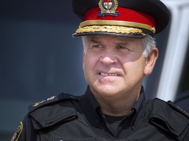 Police Chief Charles Bordeleau at a community safety march on Jasmine Crescent Sunday April 9, 2017.   Ashley Fraser/Postmedia