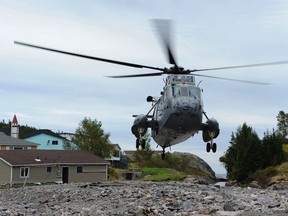 Sea King helicopter from 423 Maritime Helicopter Squadron in shown in this photo provided by the Canadian Forces.