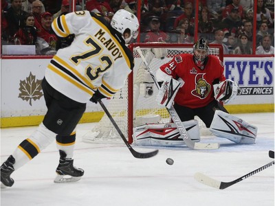 Watch Bruins' Brandon Carlo Make Sweet Save To Keep Senators Off Board 