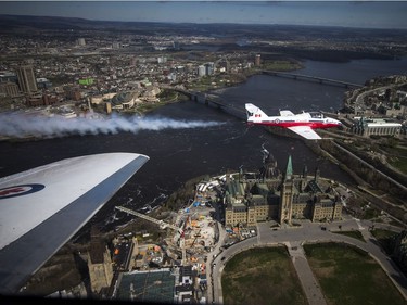 Snowbird 11 Co-ordinator: Captain Paul Faulkner took Postmedia photographer for a flight over Ottawa Saturday April 29, 2017.