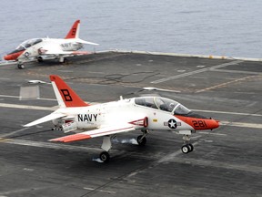 T-45C training aircraft are shown in this file photo. U.S. Navy photo.