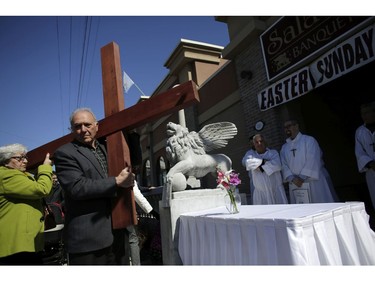 The Sixth Station of the Cross at Sala San Marco. Parishioners from St. Anthony's church performed the Way of the Cross during Good Friday in Little Italy on April 14, 2017.