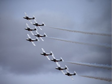 The Snowbirds took part in the Aero150 air show that was held at the Gatineau-Ottawa Executive Airport Sunday April 30, 2017.   Ashley Fraser/Postmedia