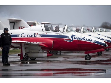 The Snowbirds took part in the Aero150 air show that was held at the Gatineau-Ottawa Executive Airport Sunday April 30, 2017.   Ashley Fraser/Postmedia