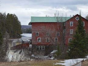 Water from Brennan's Creek floods through historic mill in Killaloe on Wednesday, April 12, 2017.