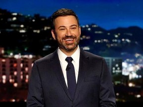 In this April 11, 2017 photo, host Jimmy Kimmel appears during a taping of &ampquot;Jimmy Kimmel Live,&ampquot; in Los Angeles. Kimmel says his newborn son is home and doing great after open-heart surgery. A tearful Kimmel turned his show&#039;s monologue Monday, May 1, into an emotional recounting of the crisis with what Kimmel called a &ampquot;happy ending.&ampquot; (Randy Holmes/ABC via AP)