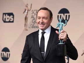 FILE - In a Jan. 30, 2016 file photo, Kevin Spacey poses in the press room with the award for outstanding male actor in a drama series for &ampquot;House of Cards&ampquot; at the 22nd annual Screen Actors Guild Awards at the Shrine Auditorium & Expo Hall, in Los Angeles. Spacey, who stars as a power-hungry South Carolina congressman who connives his way to the presidency, says the upcoming fifth season of ‚ÄúHouse of Cards‚Äù is ‚Äúone of the best‚Äù they‚Äôve done and his Frank Underwood is just as backstabbin