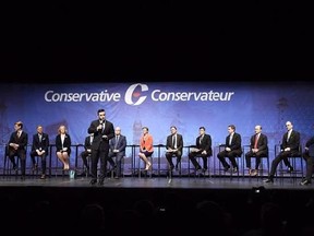 Conservative leadership candidate Michael Chong speaks during the Conservative Party of Canada leadership debate in Toronto on Wednesday April 26, 2017. Thirteen Conservatives vying for the leadership of their party are now in the waning days of the 15-month-long campaign.THE CANADIAN PRESS/Nathan Denette