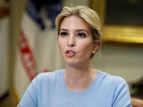 FILE - In this May 17, 2017, file photo, Ivanka Trump hosts a meeting on human trafficking with congressional leaders in the White House in Washington. Trump is facing online criticism after the Twitter account for her lifestyle brand tweeted on May 28, 2017, about making champagne popsicles for Memorial Day. (AP Photo/Evan Vucci, File)