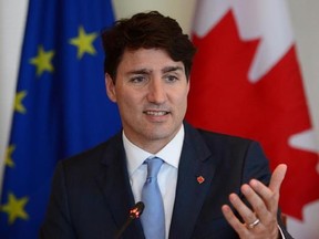 Prime Minister Justin Trudeau takes part in a roundtable discussion with business leaders in Rome, Italy, Tuesday, May 30, 2017. THE CANADIAN PRESS/Sean Kilpatrick