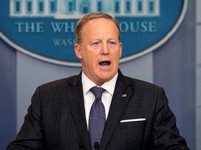 White House press secretary Sean Spicer speaks during the daily press briefing at the White House in Washington, Tuesday, May 30, 2017. (AP Photo/Andrew Harnik)