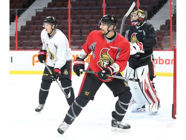 Alex Burrows of the Ottawa Senators during morning practice at Canadian Tire Centre in Ottawa, May 12, 2017.
