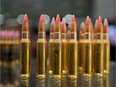 Ammunition is displayed at the CANSEC trade show in Ottawa on Wednesday, May 28, 2014.