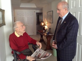 In 2014, Veterans Affairs Minister Julian Fantino paid a visit to Second World War veteran Ernest Côté after a violent home invasion at his condo.