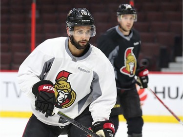 Clarke MacArthur of the Ottawa Senators during morning practice at Canadian Tire Centre in Ottawa, May 12, 2017.