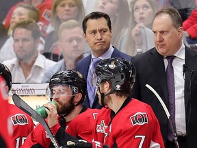 Coach Guy Boucher has to decide whether he'll insert veteran centre Chris Kelly or rookie Colin White into the lineup in place of Ben Harpur.