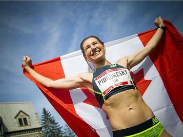 Dayna Pidhoresky was the top Canadian female finisher in the marathon Sunday May 28, 2017 at the Tamarack Ottawa Race Weekend.