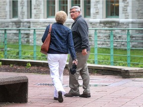 Relatives of Peter Herauf outside the courthouse in Ottawa on Monday May 29, 2017. Killer Peter Herauf pleaded guilty to a lesser charge of manslaughter Monday