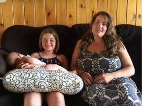 Diana Thomas (right) and her daughter Ava, 10, and Duke. Diana has pulled her daughter Ava out of Dr. S.E. McDowell elementary school in Shawville due to a bug infestation.

Credit: Olivia Blackmore, Postmedia