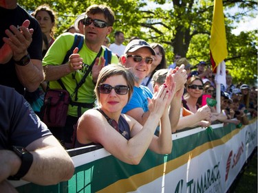 Fans lined Queen Elizabeth Drive to cheer on runners during the 5k race.