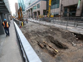 A construction crew on Queen Street broke a stub attached to a natural gas line Tuesday, forcing the evacuation of some surrounding buildings.