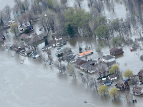 Some of the hundreds of Gatineau homes surrounded by water.