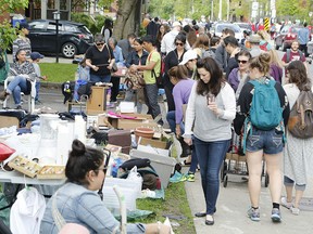 Browsing deal hunters at the Great Glebe Garage sale 2017
