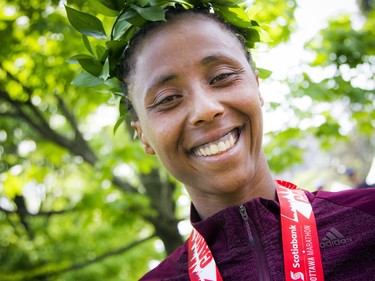 Guteni Imana was the top female finisher in the marathon Sunday May 28, 2017 at the Tamarack Ottawa Race Weekend.