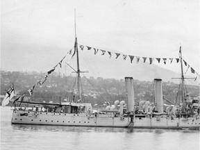HMCS Rainbow, which patrolled the west coast for the Canadian navy prior to the First World War.