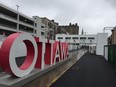 Inspiration Village, including a massive Ottawa sign, has taken over the parking area on York Street in the ByWard Market.