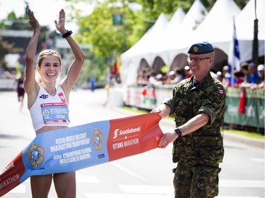 Iwona Bernardelli was the top female to finish the World Military Marathon Championship during the marathon Sunday May 28, 2017 at the Tamarack Ottawa Race Weekend.