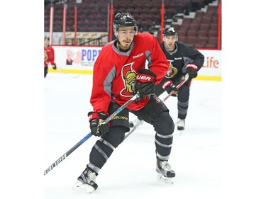 Jean-Gabriel Pageau of the Ottawa Senators during morning practice at Canadian Tire Centre in Ottawa, May 12, 2017.