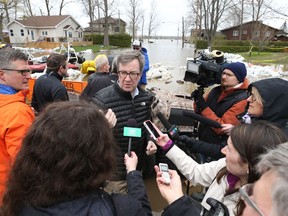 Jim Watson talks to the media on Monday on Morin Road in Cumberland, May 08, 2017. Jean Levac