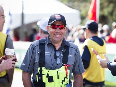 John Halvorsen at the finish line of the marathon Sunday morning at the Tamarack Ottawa Race Weekend.