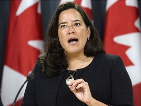Justice Minister and Attorney General of Canada Jody Wilson-Raybould announces changes regarding the legalization of marijuana during a news conference in Ottawa, Thursday, April 13, 2017. Wilson-Raybould says a proposed new law to crack down on impaired driving would not violate constitutional rights.