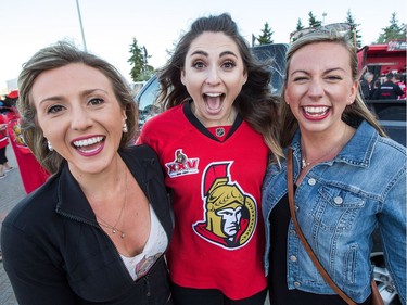 Laura Martin, from left, Lauren Fine and Molly Huxtable in the Red Zone.