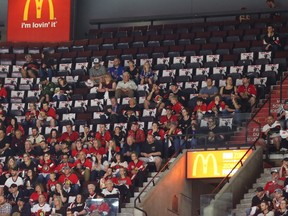 Some seats in the upper deck went unused for Game 1 of the conference semifinal against the Rangers on April 27. Jean Levac/Postmedia