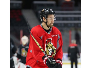 Mark Stone of the Ottawa Senators during morning practice at Canadian Tire Centre in Ottawa, May 12, 2017.