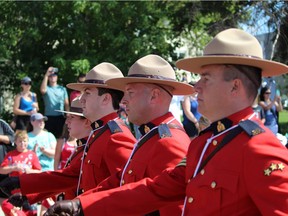 Members of the Royal Canadian Mounted Police  during a Canada Day parade in this file photo.