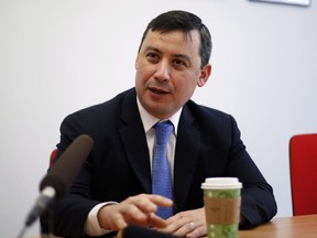 Federal Conservative leadership candidate Michael Chong is shown during an interview with The Canadian Press in Ottawa May 3.