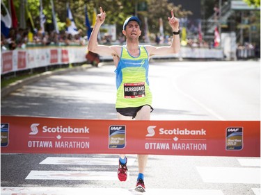Nicholas Berrouard was the top Canadian male to finish the marathon Sunday May 28, 2017 at the Tamarack Ottawa Race Weekend.