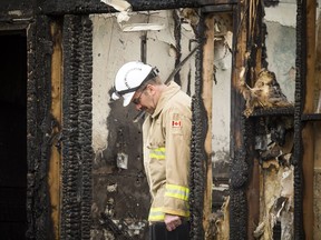 Ottawa Fire investigators were on the scene of an overnight commercial fire at 5556 Manotick Main Street Sunday May 21, 2017.