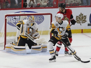 The Ottawa Senators taking on the Pittsburgh Penguins during game six of the eastern conference finals at the Canadian Tire Centre in Ottawa Tuesday May 23, 2017. Ottawa Senators Bobby Ryan scores over the shoulder of Penguins goalie Matthew Murray during second period action Tuesday night in Ottawa. Tony Caldwell