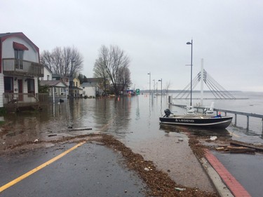 A suspected broken pump has left this area of Pt. Gatineau under floodwaters Saturday.